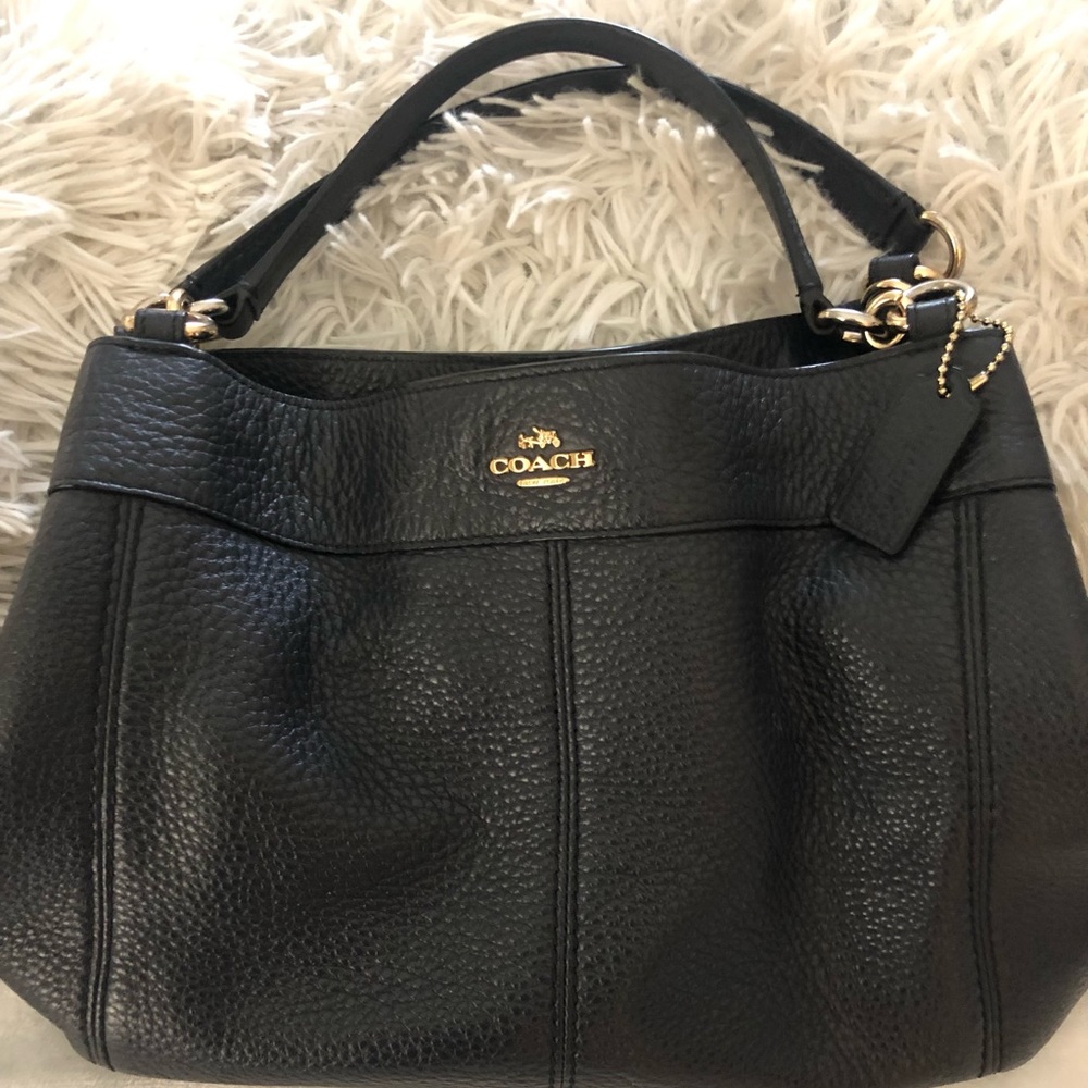COACH purse dark navy leather - $45